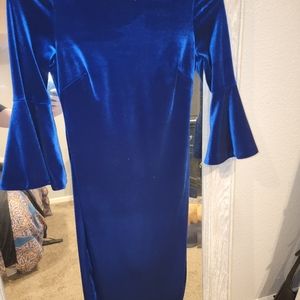 Royal blue velvet party dress